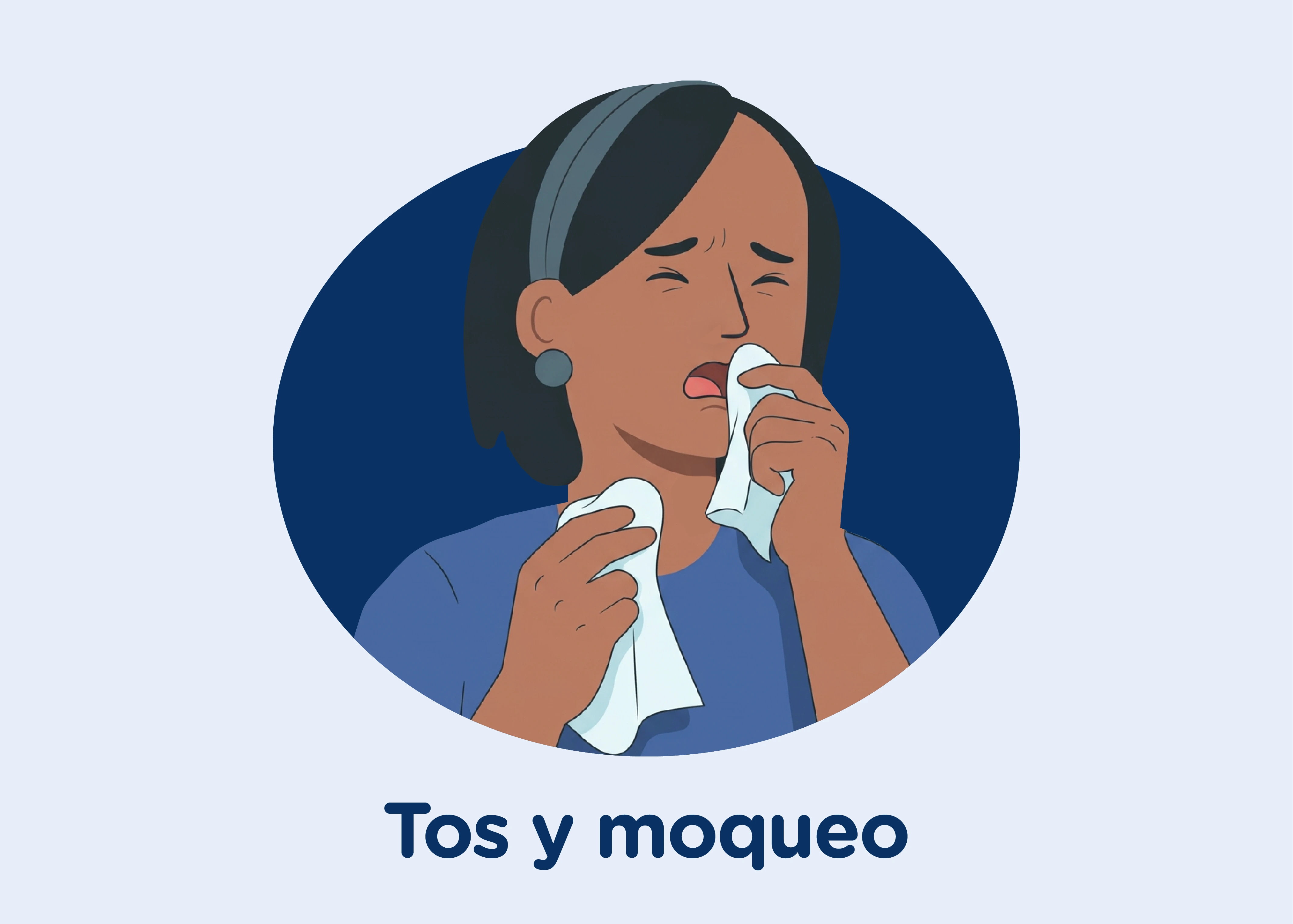 Tos y moqueo como síntoma de sarampión — contagio por aire